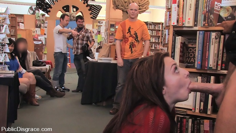Kink 'Redheaded bookworm gets humiliated and fucked in a bookstore!' starring Amber Keen (Photo 17)