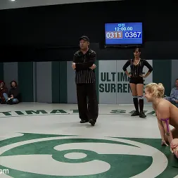 Hollie Stevens in 'Kink' RD2: Girls helpless in wrestling holds, getting double teamed. Finger fucked and beaten on the mat. (Thumbnail 2)
