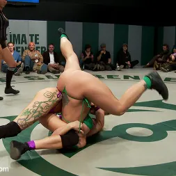 Holly Heart in 'Kink' 4 tough bitches battle in non-scripted Live Tag Team Action Devastating submission holds, Brutal! (Thumbnail 1)