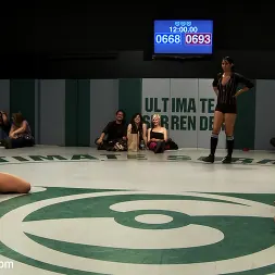 Iona Grace in 'Kink' Round 3 of the August Live Tag Team Brutal submissions, Crushing leg scissors. (Thumbnail 2)