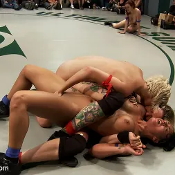 Iona Grace in 'Kink' Round 3 of the August Live Tag Team Brutal submissions, Crushing leg scissors. (Thumbnail 6)