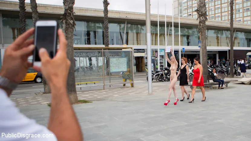 Kink 'Petitie Slut Nerea Falco Shaves Head and Gets Gang Fucked in Public!' starring Irina Vega (Photo 7)