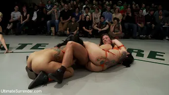 Isis Love in 'Pirates vs Dragons Brutal tag team action, non-scripted Losers get DP'd in front of the audience!'