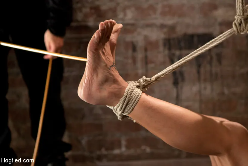 Isis Love in 'Sexy Amber has her elbows bound together, ankles to neck, and endures foot caning, brutal orgasms.' from 'Kink' (Photo 10) Kink 'Sexy Amber has her elbows bound together, ankles to neck, and endures foot caning, brutal orgasms.' starring Isis Love (Photo 10)