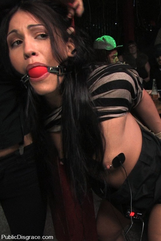 Kink 'Beautiful brunnette, Jade Indica, is bound and fucked in a crowded bar' starring Jade Indica (Photo 11)