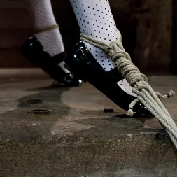 Jessie Cox in 'Kink' Pig tails and Thigh Highs and Cotton Panties and Ball gag and Brutal Crotch Rope equals Awesome (Thumbnail 6)