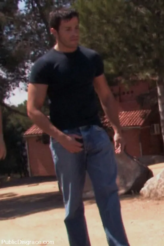 Kink 'Beautiful Spanish redhead tied up, stripped bare, and fucked on the streets' starring Justine (Photo 8)