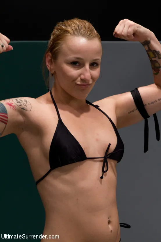 Kink '2 blonds battle to see who gets 2 fuck the other. Brutal scissor submissions, headlocks and grapevines' starring Kaylee Hilton (Photo 9)