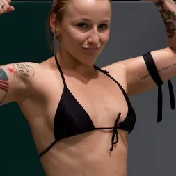 Kaylee Hilton in 'Kink' 2 blonds battle to see who gets 2 fuck the other. Brutal scissor submissions, headlocks and grapevines (Thumbnail 9)