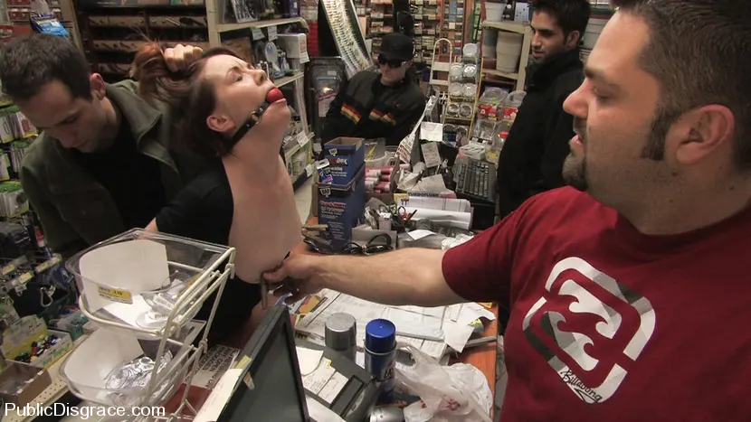 Kink 'Hot redhead gets publicly fucked and fondled in a hardware store' starring Lilla Katt (Photo 4)