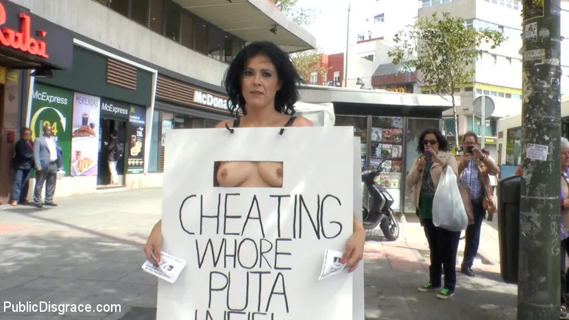 Kink 'Cheating Wife's Big Hot Ass Shamed Fully Naked In Public Display' starring Mona Wales (Photo 25)