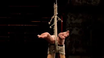 Rene Phoenix に '熱い柔軟なブロンドはカテゴリ5のサスペンションに苦しんでいます。肛門フック、重い乳首の重さ、兼に作られた。'