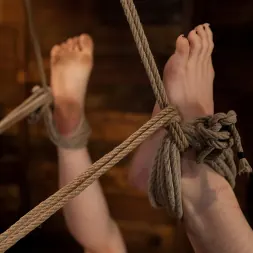 Sensi Pearl in 'Kink' Severely bound into a brutal hogtie and pulled to the breaking point Made to cum over and over! (Thumbnail 9)