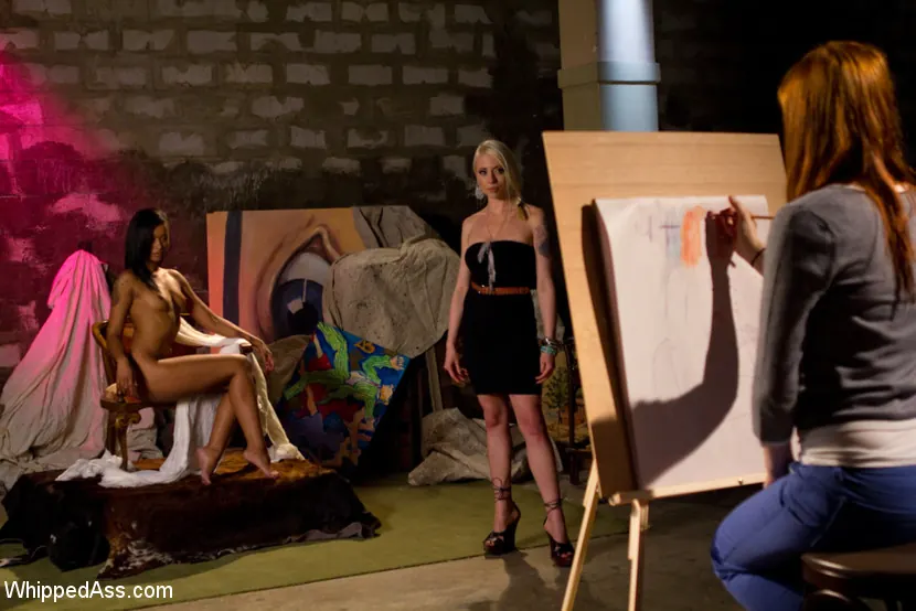 Kink 'Kinky lesbian art teacher punishes and ass fucks two of her students!' starring Violet Monroe (Photo 11)